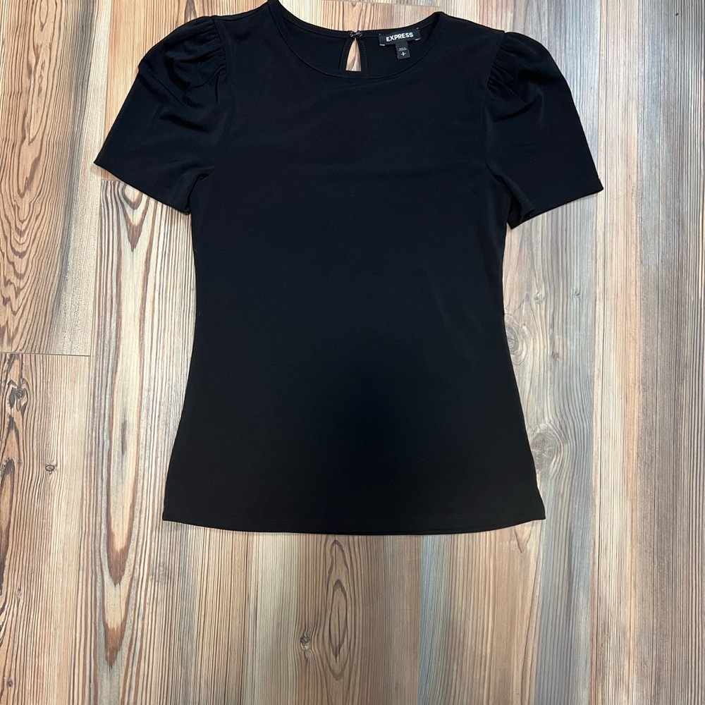 Express Black Puff Sleeve Top